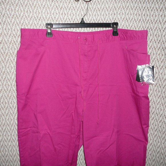 NWT Sag Harbor Capri Cropped Pants Pink Plus size 3X, 24W with Pockets - Picture 2 of 10